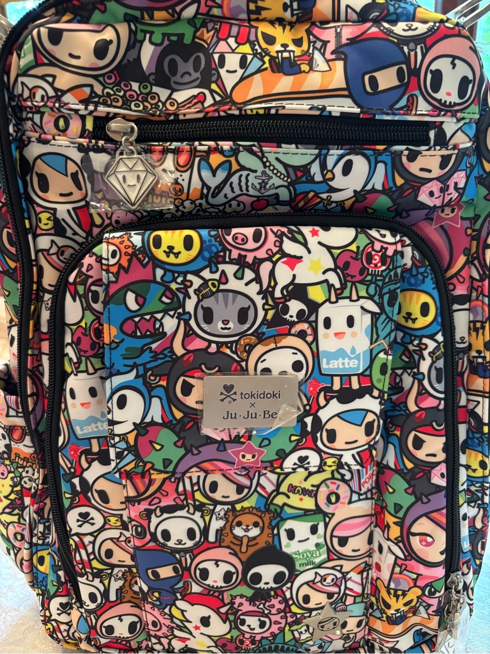 NWT Ju-Ju-Be x tokidoki Multicolor Latte Print Women’s Backpack - Picture 2 of 4